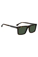 Havana-acetate sunglasses with carbon-fiber temples