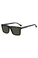 Havana-acetate sunglasses with carbon-fiber temples