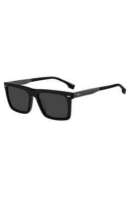 Black-acetate sunglasses with carbon-fiber temples