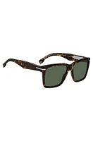 Havana-acetate sunglasses with silver-tone details