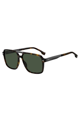 Havana-acetate sunglasses with carbon-fiber temples