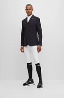 Equestrian slim-fit show shirt mixed materials