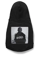 BOSS - Dog hoodie cotton with Khaby Lame-inspired artwork Black