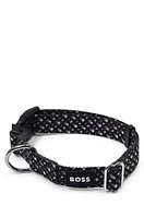 BOSS - Dog collar with silicone logo patch Black