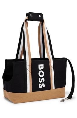 BOSS - Logo cotton-canvas tote bag for dogs Black