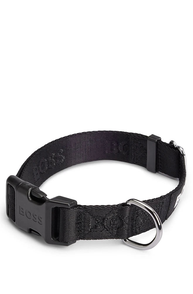 BOSS - Dog collar with jacquard logo detailing Black