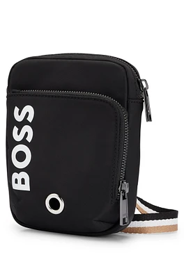 Crossbody dog-walk bag with contrast logo