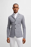 Equestrian stretch show jacket with salt-and-pepper effect