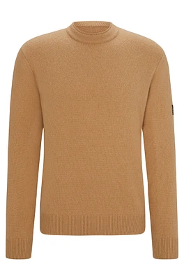 Equestrian cotton-cashmere sweater with logo patch