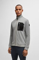 Equestrian second-layer cardigan with zipped chest pocket