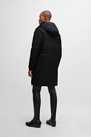 Equestrian waterproof parka jacket with logo tape