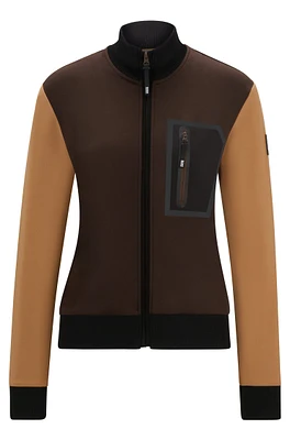 Equestrian second-layer cardigan with logo patch