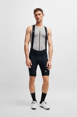 BOSS x ASSOS X-frame bib shorts with pressure-free waist