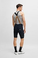 BOSS x ASSOS X-frame bib shorts with pressure-free waist