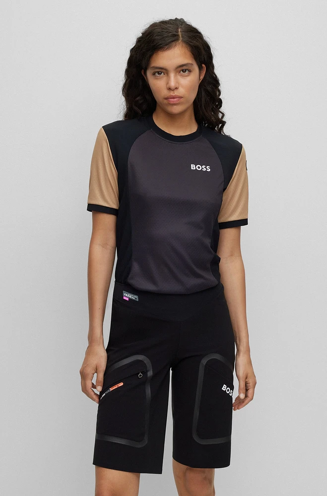 BOSS x ASSOS regular-fit UPF35 jersey top with branding