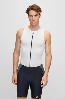 BOSS x ASSOS sleeveless cooling base layer with branding