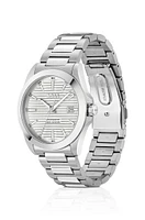 BOSS - Brushed-and-polished stainless-steel watch with grooved dial