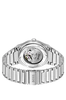 BOSS - Silver-tone automatic watch with white grooved dial