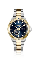 BOSS - Two-tone automatic watch with navy dial