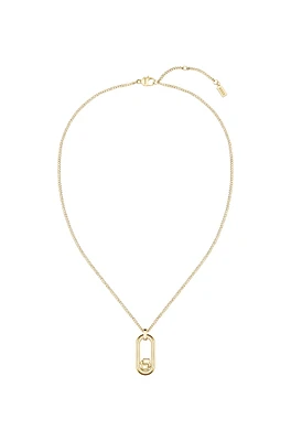 BOSS - Gold-tone chain necklace with Double B monogram pendant