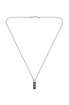 Necklace with logo plate
