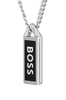 Necklace with logo plate