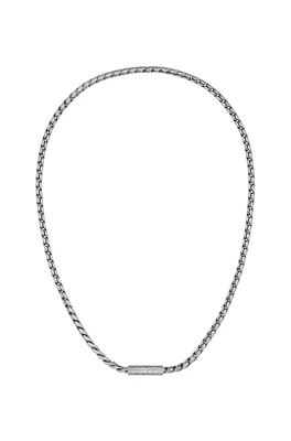 Silver-tone necklace with braided chain