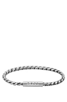 Silver-tone cuff with braided chain