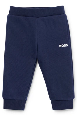 Kids' cotton-blend tracksuit bottoms with logo print