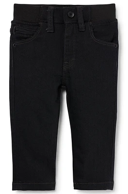 BOSS - Kids' slim-fit jeans black stretch denim Patterned