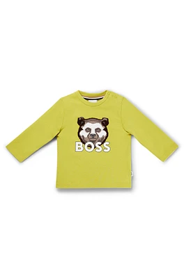 Kids' long-sleeved T-shirt cotton with logo artwork