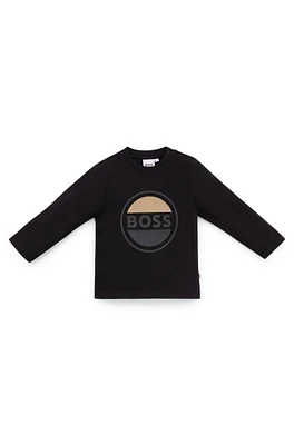 Kids' long-sleeved T-shirt cotton with logo artwork