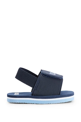 BOSS - Kids' slides with ankle strap and logo detailing Dark Blue