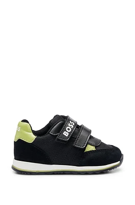 BOSS - Kids' trainers with touch closures and logo details Black