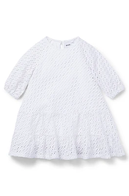 BOSS - Kids' long-sleeved dress with monogram details White