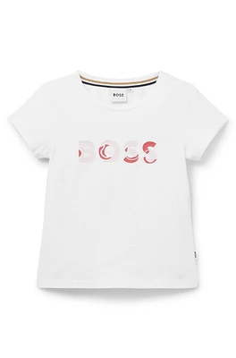 Kids' T-shirt stretch cotton with logo print