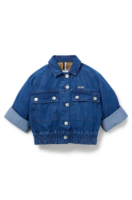 Kids' denim jacket with logo detail