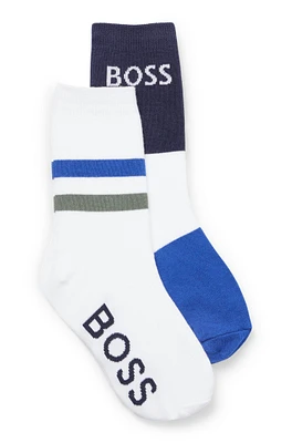 Kids' two-pack of socks with logo details