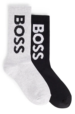 Kids' two-pack of socks with contrast logo