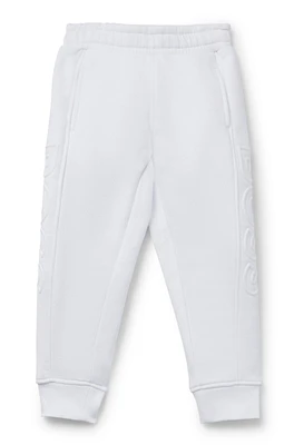 BOSS - Kids' tracksuit bottoms with embossed logos White