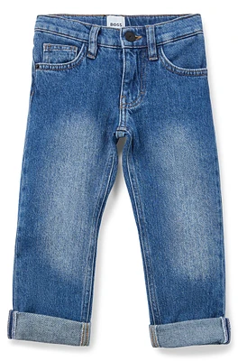 Kids' regular-fit jeans blue stretch denim