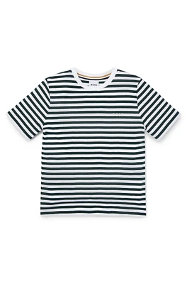 BOSS - Kids' regular-fit T-shirt cotton with horizontal stripes Patterned