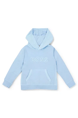 BOSS - Kids' hoodie French terry with logo print Light Blue