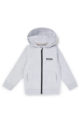 Kids' zip-up hoodie with contrast logo