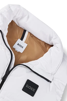 BOSS - Kids' water-repellent gilet with logo details White