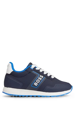 BOSS - Kids’ lace-up trainers with logo details Dark Blue