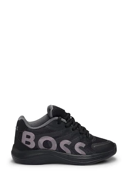 BOSS - Kids' trainers with 3D-effect logo Black