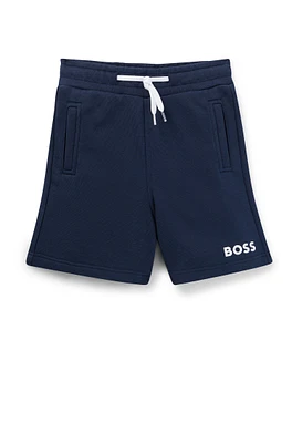 Kids' regular-fit fleece shorts with logo print