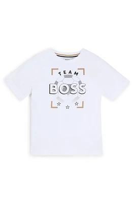 BOSS - Kids' T-shirt cotton jersey with logo artwork White