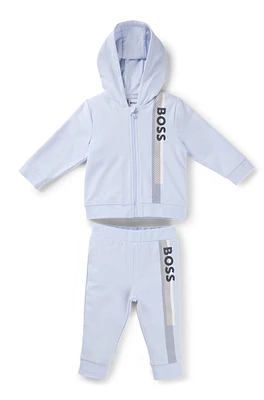 BOSS - Gift-boxed three-piece tracksuit for babies Light Blue